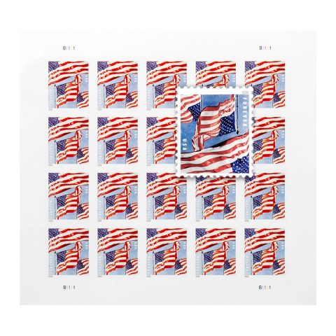 Panes US Flags 2022 Forever Stamps