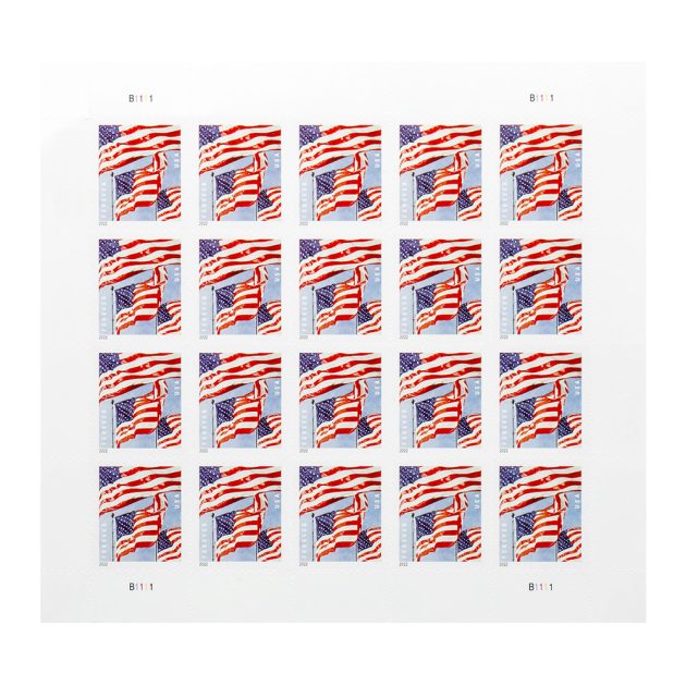 Panes US Flags 2022 Forever Stamps