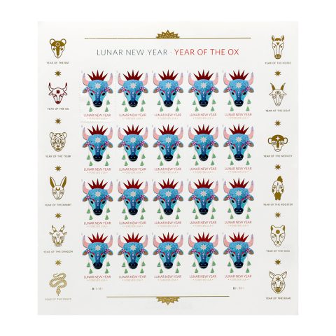 2021 US Lunar New Year: Year of the Ox Forever Stamps