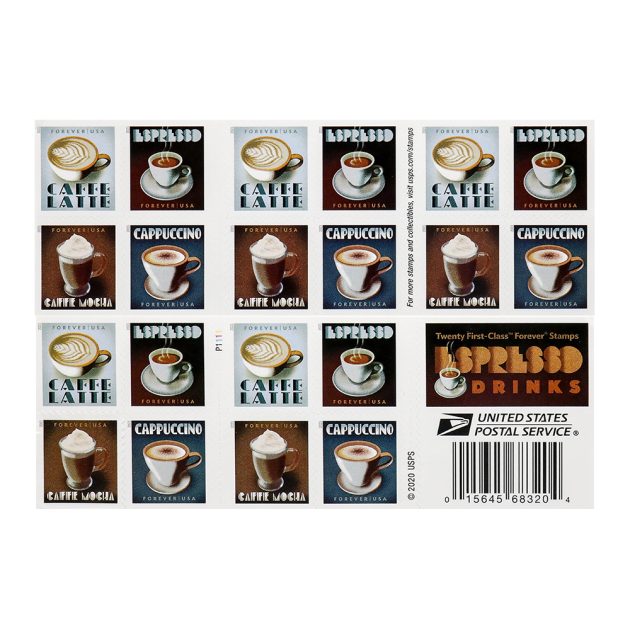 2021 US Espresso Drinks Forever Postage Stamps