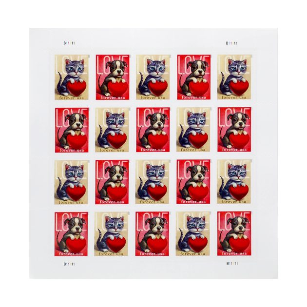 2023 US First-Class Forever Stamps - Love: Kitten & Puppy