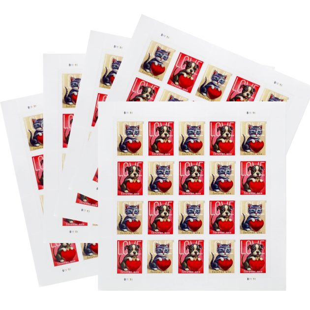 2023 US First-Class Forever Stamps - Love: Kitten & Puppy